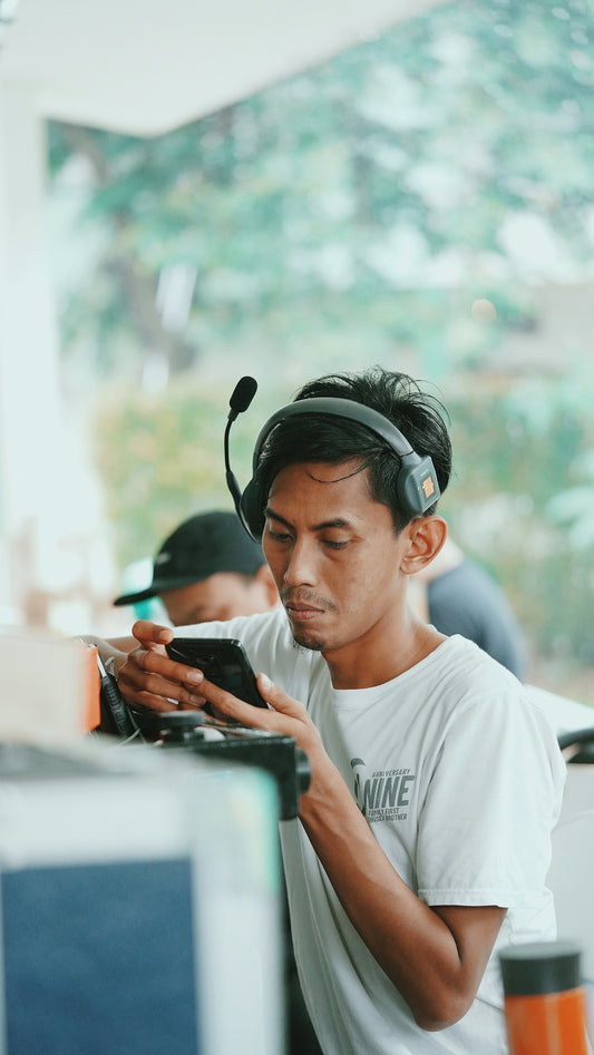 a man wearing headphones